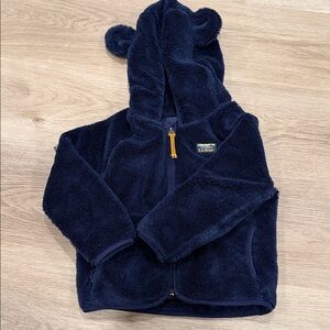 L.L. Bean Dark Blue Fleece Jacket with Bear Ears